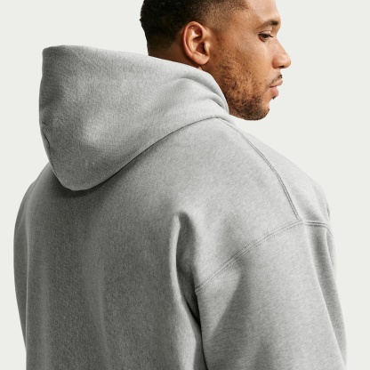Nike Solo Swoosh Men's Pullover Hoodie – Dark Grey Heather/Light Smoke Grey/White