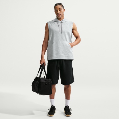 Nike N.A.C. Men's Dri-FIT Fleece Sleeveless Training Hoodie – Light Smoke Grey/Heather/Light Smoke Grey