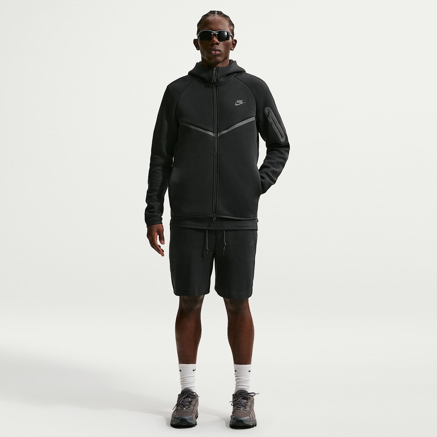 Nike Tech Men's Fleece Windrunner Full-Zip Jacket – Black/Black