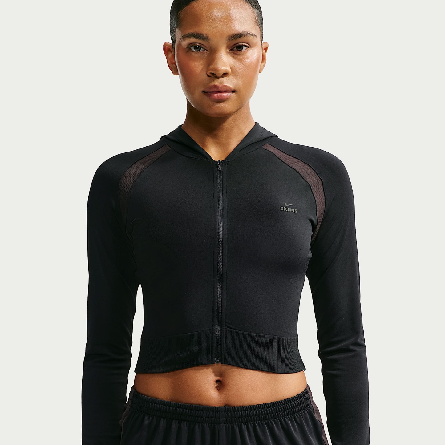 NikeSKIMS Stretch Knit Women's Full-Zip Baby Hoodie – NSKM Obsidian/NSKM Igneous