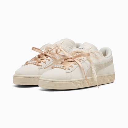 Suede Bloom Sneakers Women – Frosted Ivory-Silver Fog