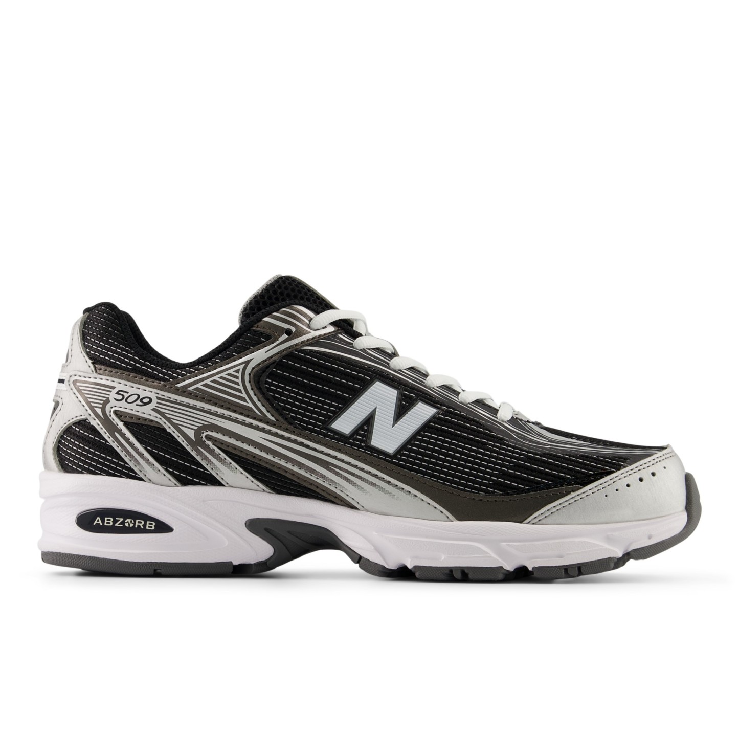 509 – BLACK with WHITE and SILVER METALLIC