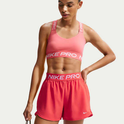 Nike Pro Women's 2-in-1 Shorts – Light Crimson/White