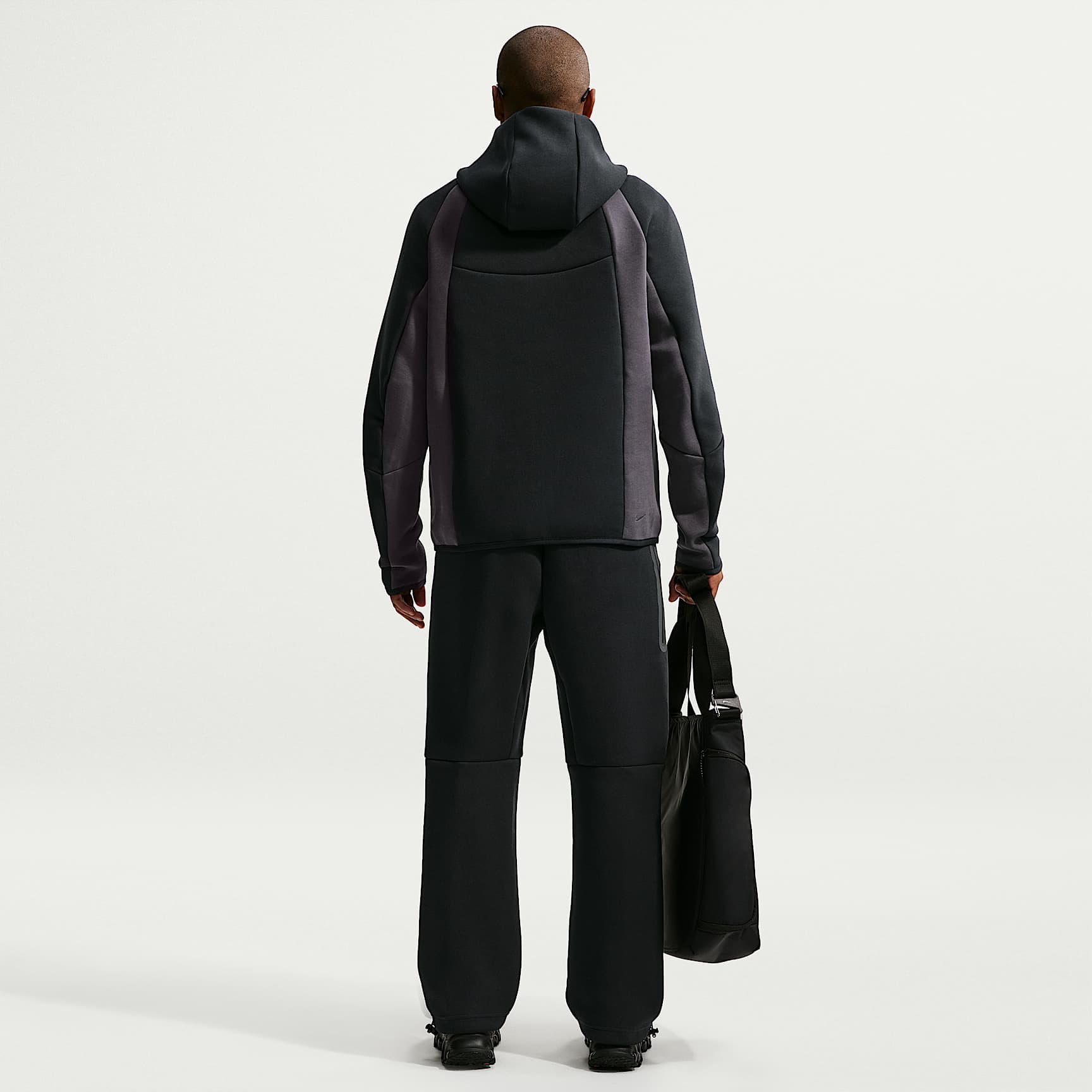 Nike Tech Men's Colour-Block Full-Zip Fleece Windrunner Jacket – Black/Anthracite/Black