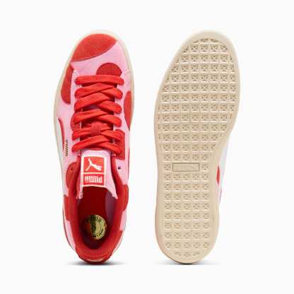 Suede Printed Sneakers Unisex – Pink Lilac-PUMA Red