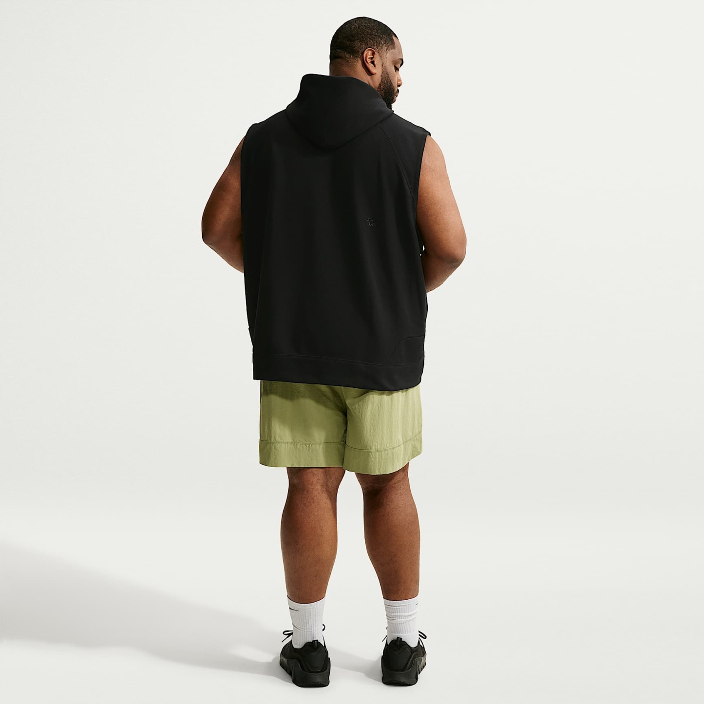 Nike N.A.C. Men's Dri-FIT Fleece Sleeveless Training Hoodie – Black/Black
