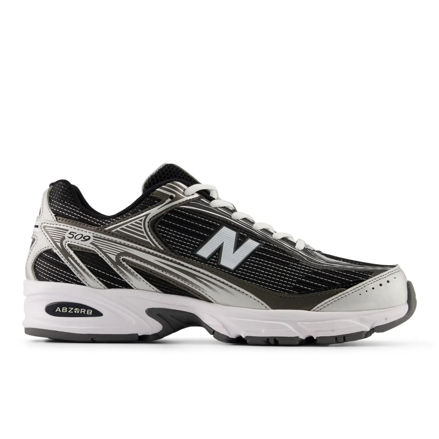 509 – BLACK with WHITE and SILVER METALLIC