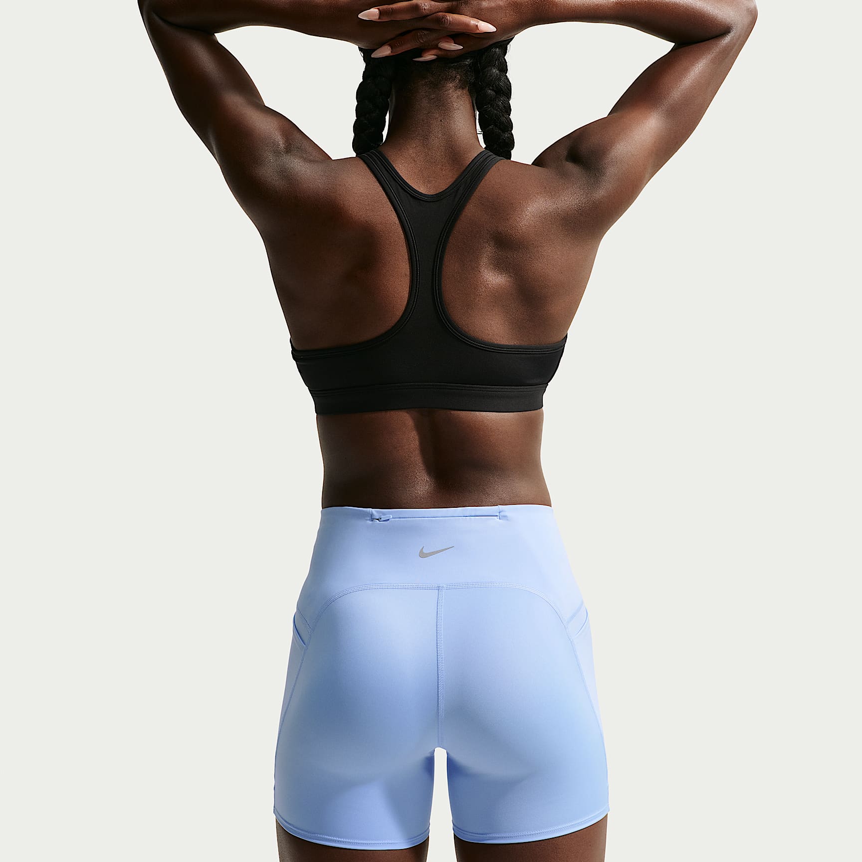 Nike Swift Women's High-Waisted 10cm (approx.) Tight Running Shorts with Pockets – Aluminium