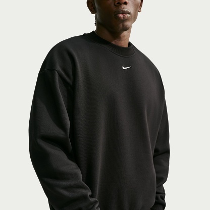 Nike Solo Fleece Men's Crew-Neck Sweatshirt – Total Black/Sail