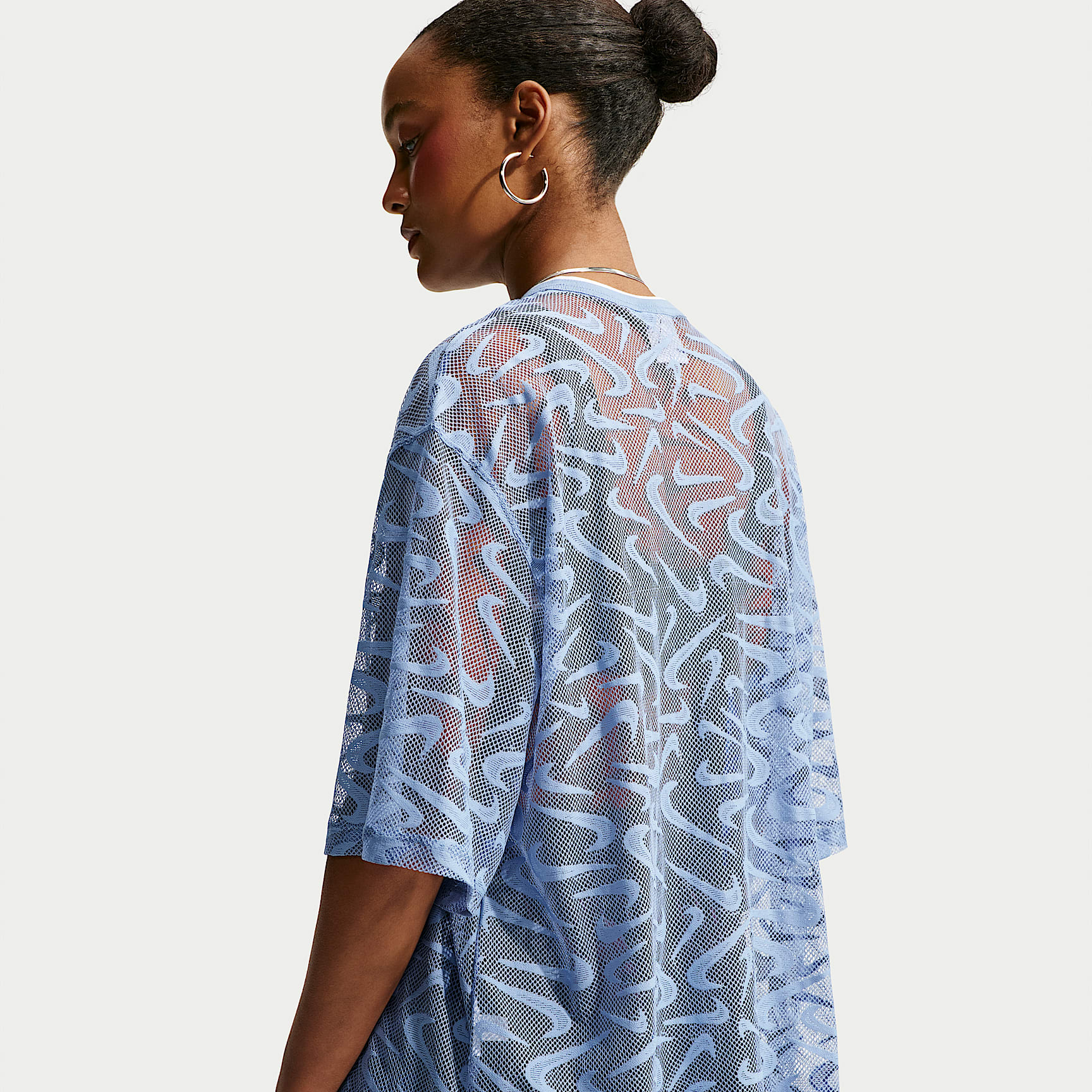 Nike Sportswear Chill Lace Women's Oversized Jersey – Work Blue/Gridiron/White
