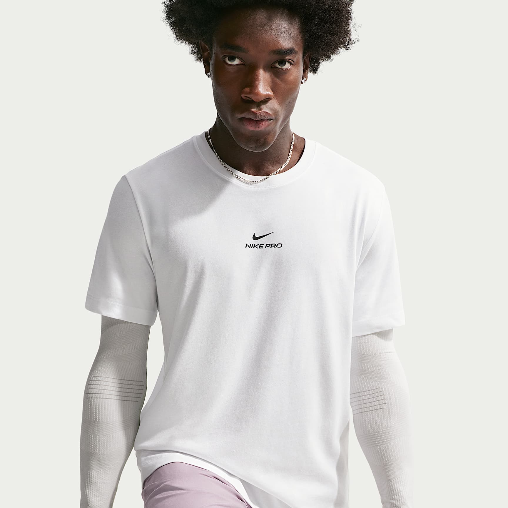 Nike Pro Men's Dri-FIT T-Shirt – White/Black