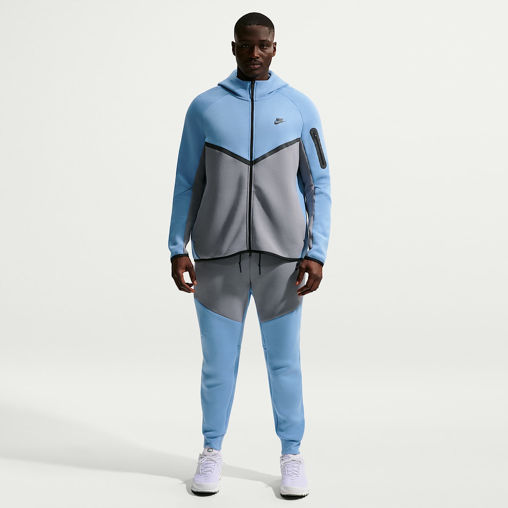 Nike Tech Men's Fleece Windrunner Full-Zip Jacket – Work Blue/Cool Grey/Black