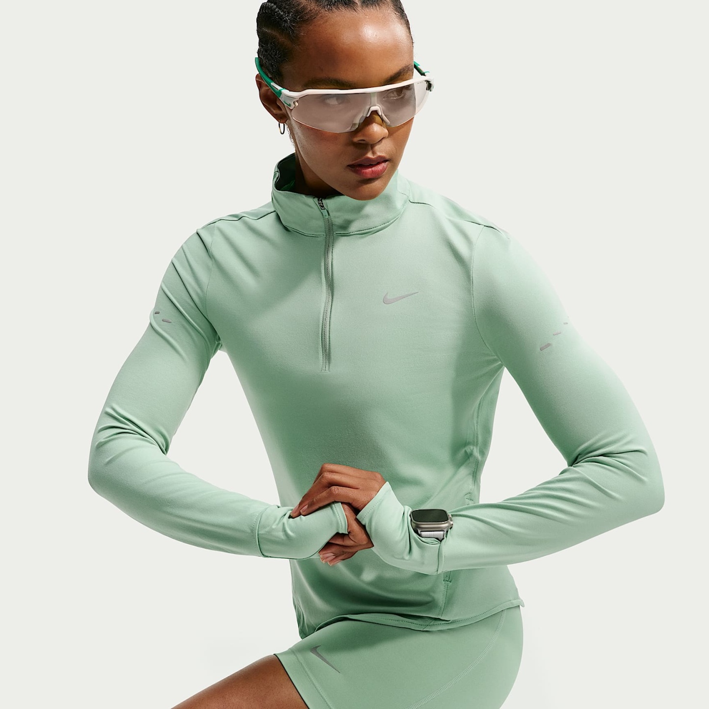 Nike Swift Women's Dri-FIT UV 1/4-Zip Running Top – Steam