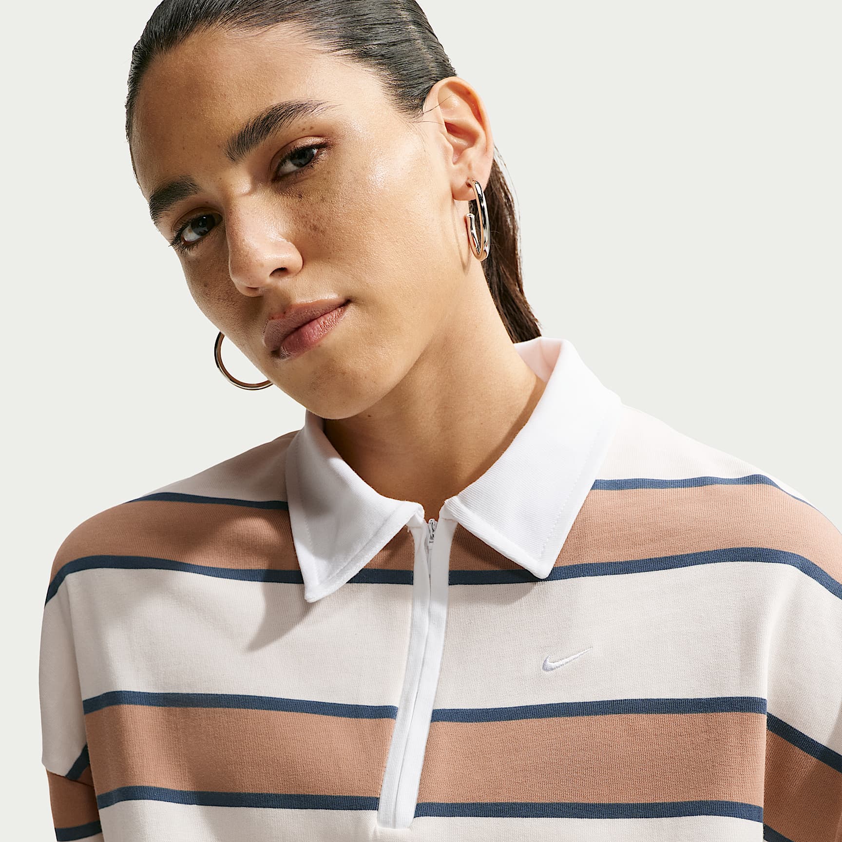 Nike Sportswear Women's Polo – Pale Ivory/Hemp/Thunder Blue