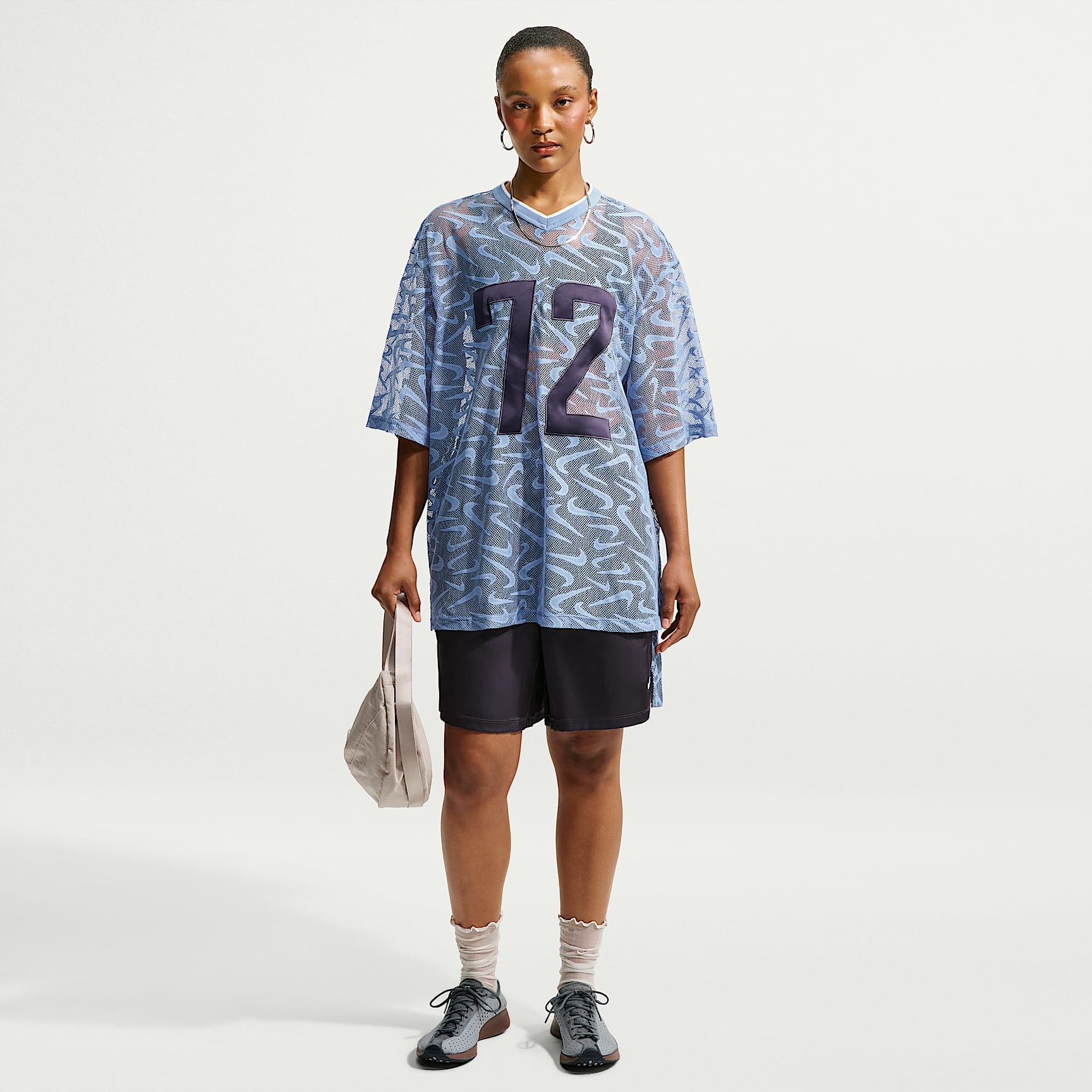 Nike Sportswear Chill Lace Women's Oversized Jersey – Work Blue/Gridiron/White