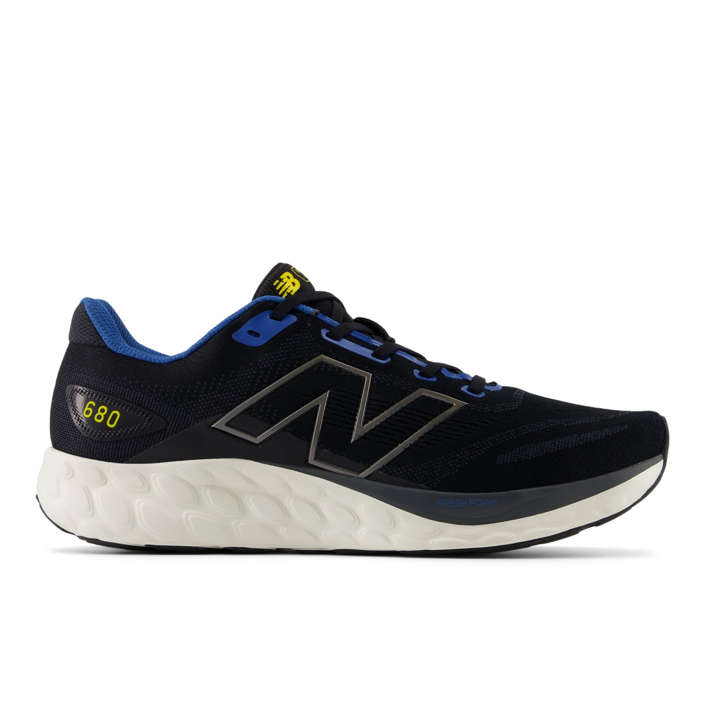 Fresh Foam 680 v8 – Black with Blue Agate and Ginger Lemon