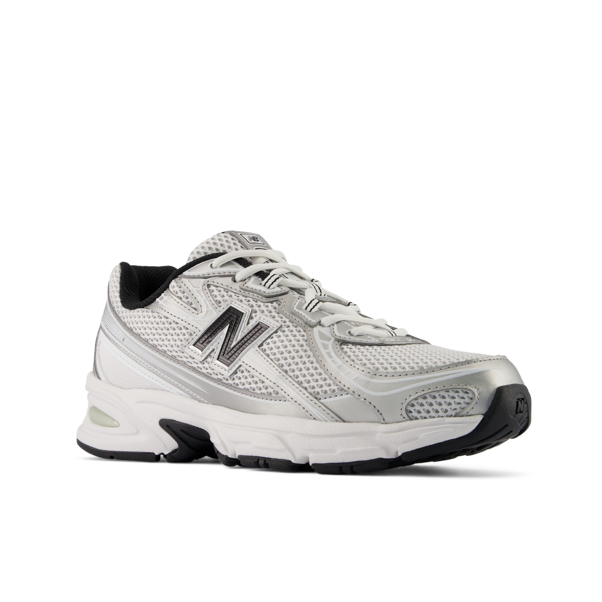 740 – WHITE with Metallic Silver and Black