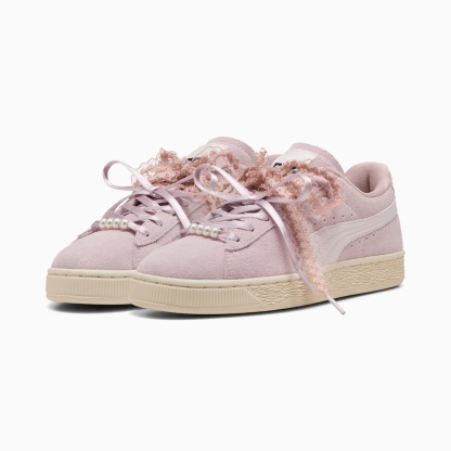 Suede Bloom Sneakers Women – Misty Pink-Powder Pink