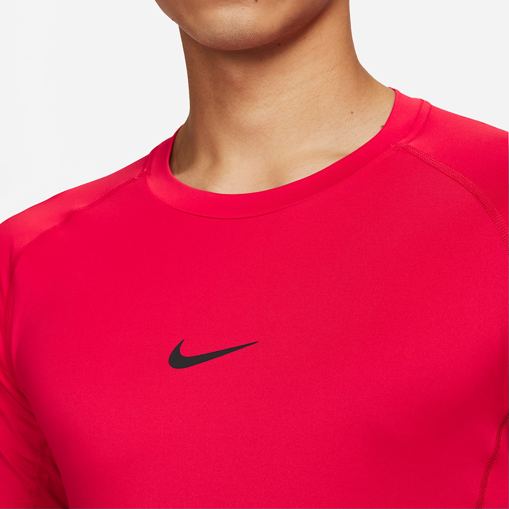 Nike Pro Men's Dri-FIT Tight Short-Sleeve Fitness Top – University Red/Black