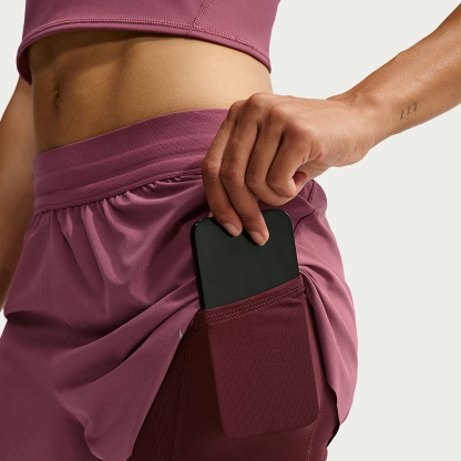 Nike Swift Women's Dri-FIT Mid-Rise 2-in-1 Running Shorts – Pink Smoke/Mystic Dates