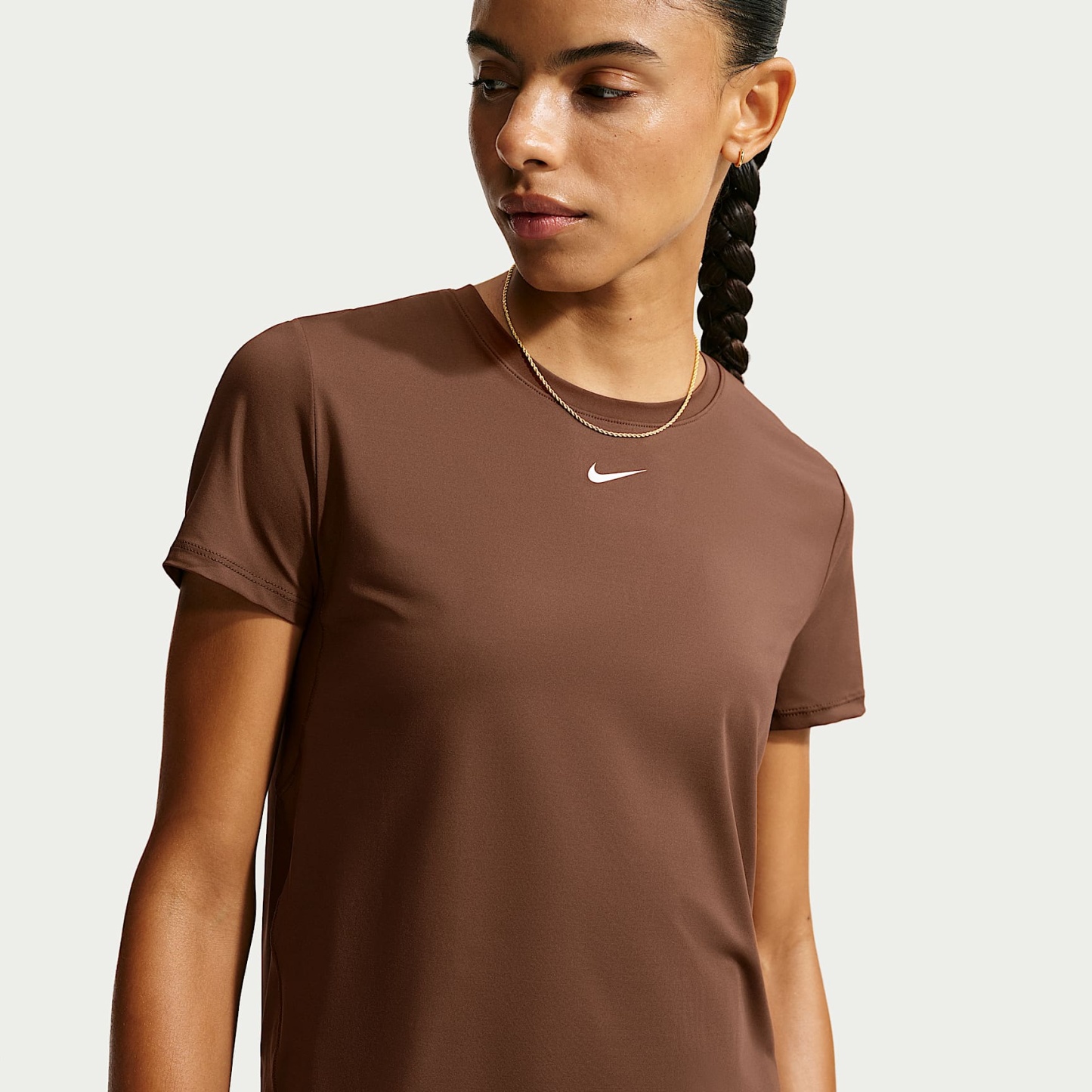 Nike One Classic Women's Dri-FIT Short-Sleeve Top – Cacao Wow/White