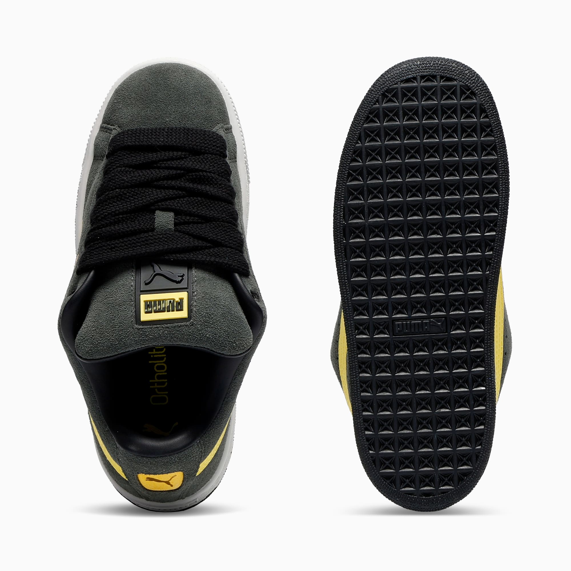 Suede XL Youth Sneakers – Shadow Gray-Lemon Meringue