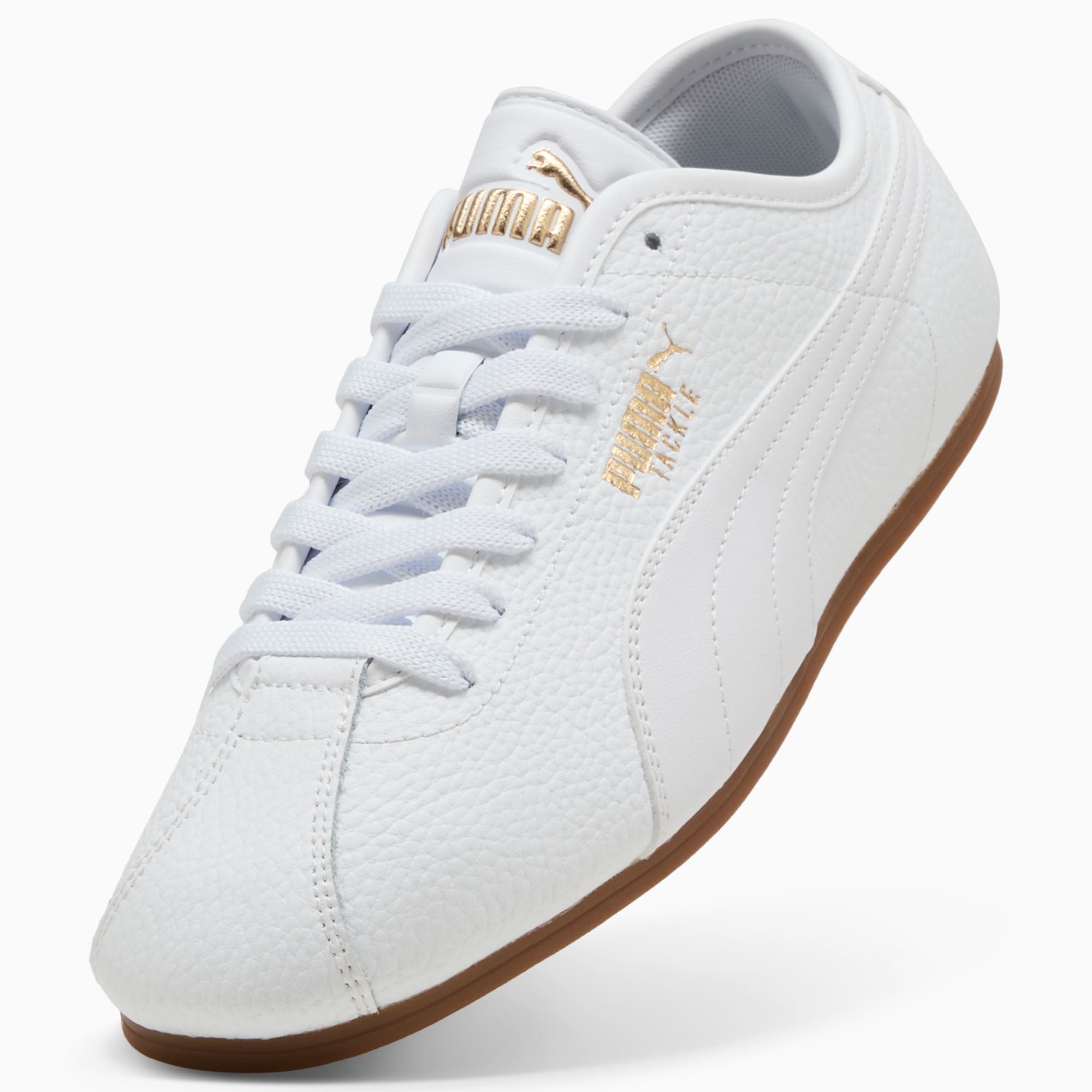 PUMA Tackle L Sneakers Unisex – PUMA White-PUMA Gold-Gum