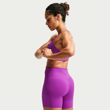 Nike Universa Women's High-Waisted 12.5cm (approx.) Biker Shorts with No Front Seam – Vivid Purple/Vivid Purple/Bold Berry