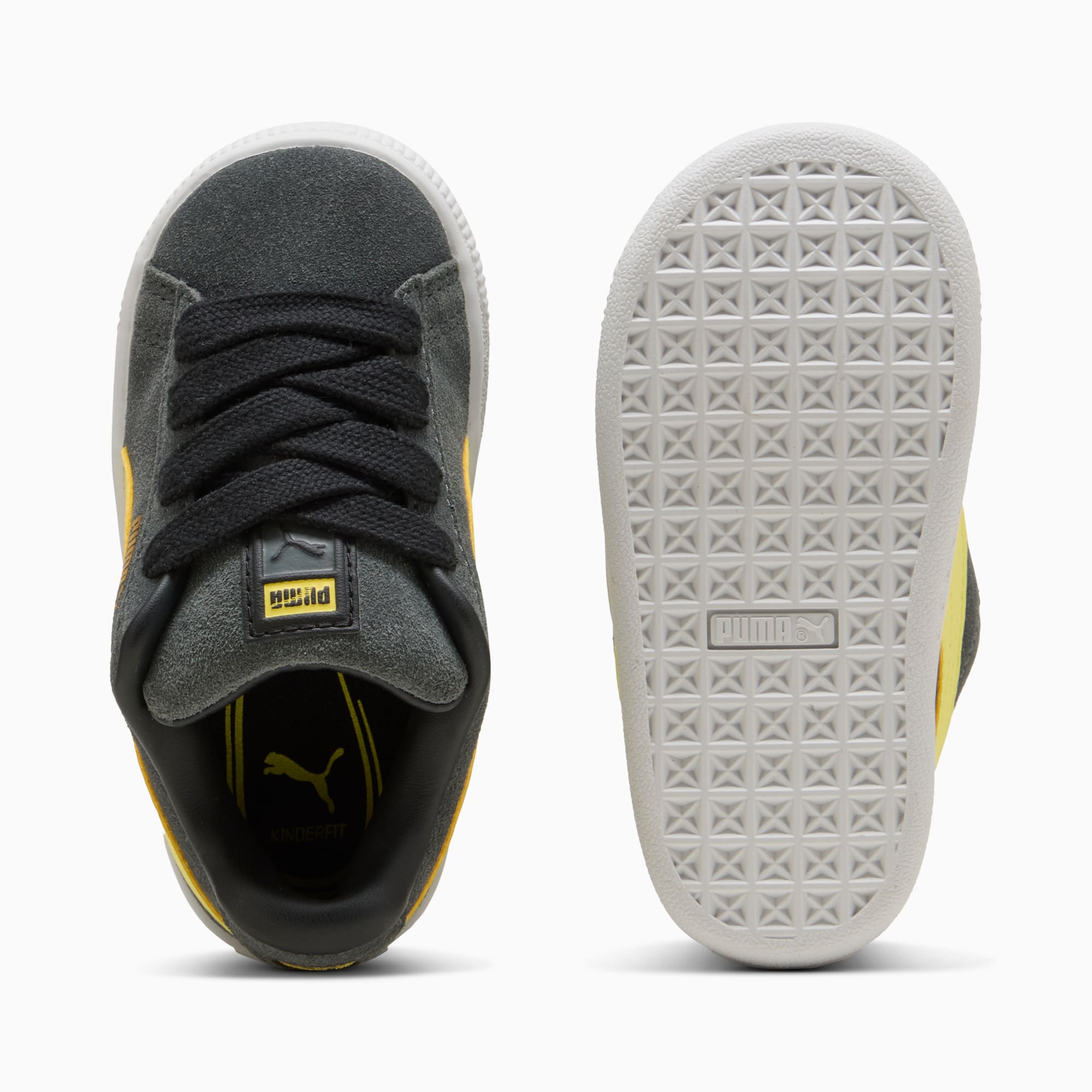 Suede XL Toddlers' Sneakers – Shadow Gray-Lemon Meringue
