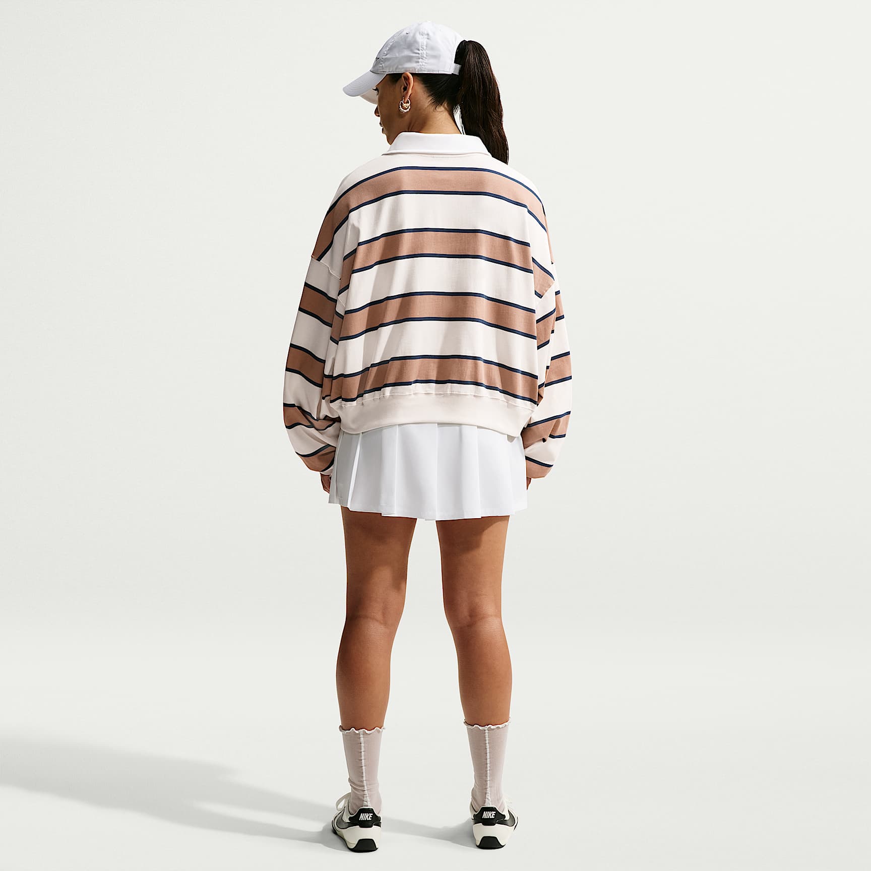 Nike Sportswear  Women's 1/4-Zip Sweatshirt – Pale Ivory/Hemp/Thunder Blue
