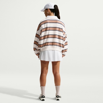 Nike Sportswear  Women's 1/4-Zip Sweatshirt – Pale Ivory/Hemp/Thunder Blue