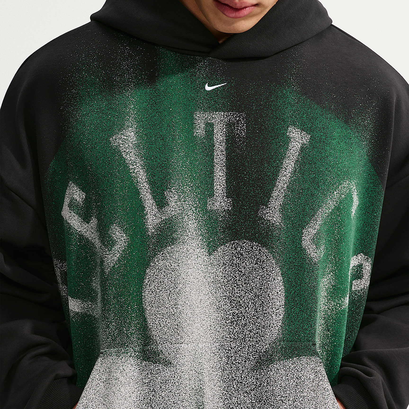 Boston Celtics Standard Issue Men's Fleece Basketball Hoodie – Black/White