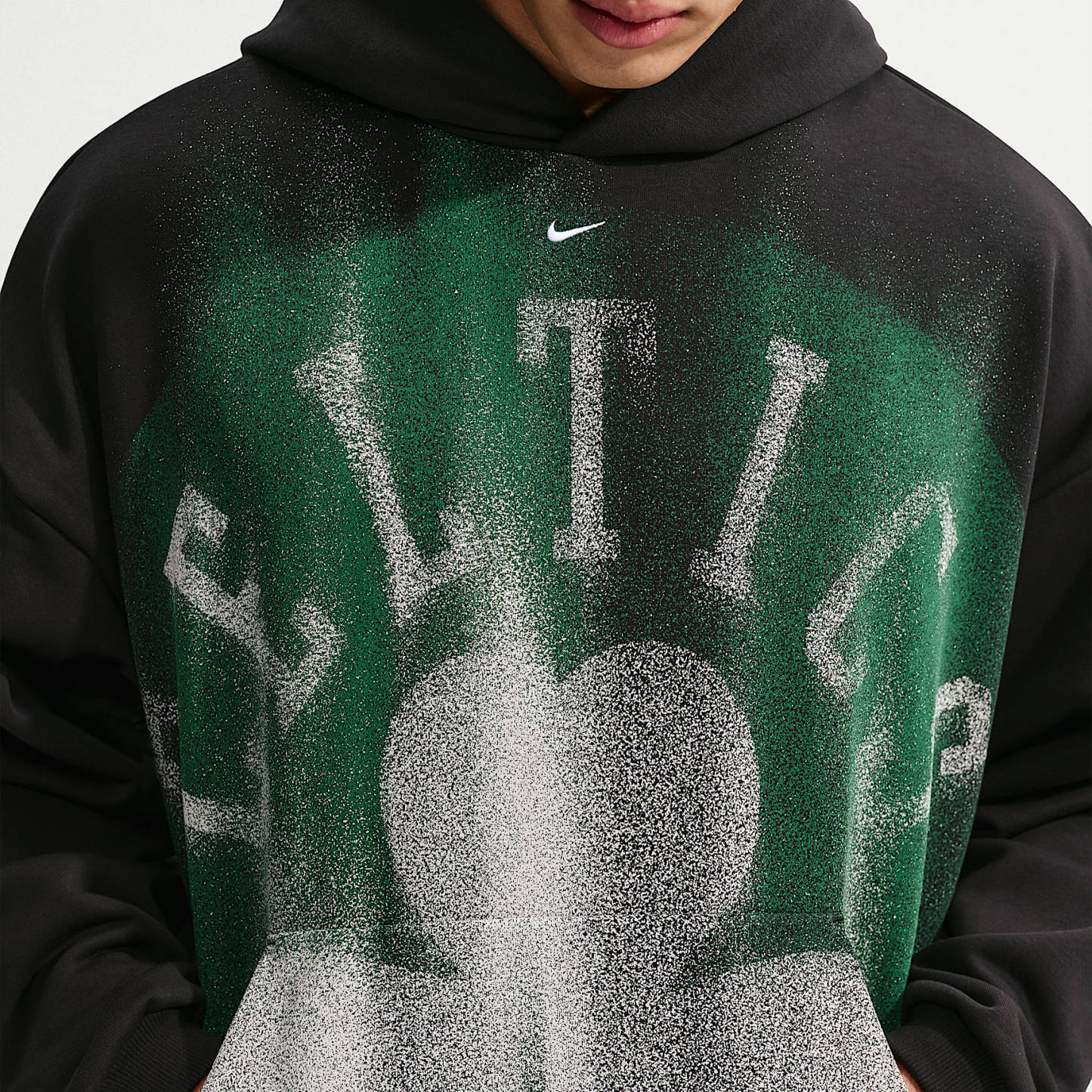 Boston Celtics Standard Issue Men's Fleece Basketball Hoodie – Black/White