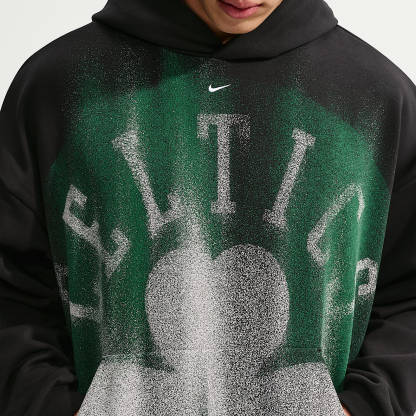 Boston Celtics Standard Issue Men's Fleece Basketball Hoodie – Black/White