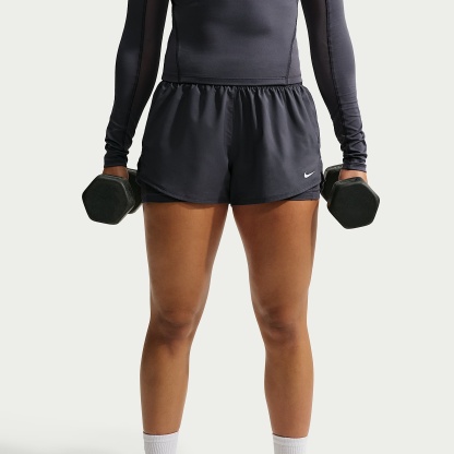 Nike One Women's Dri-FIT Mid-Rise 8cm (approx.) 2-in-1 Shorts – Gridiron/White