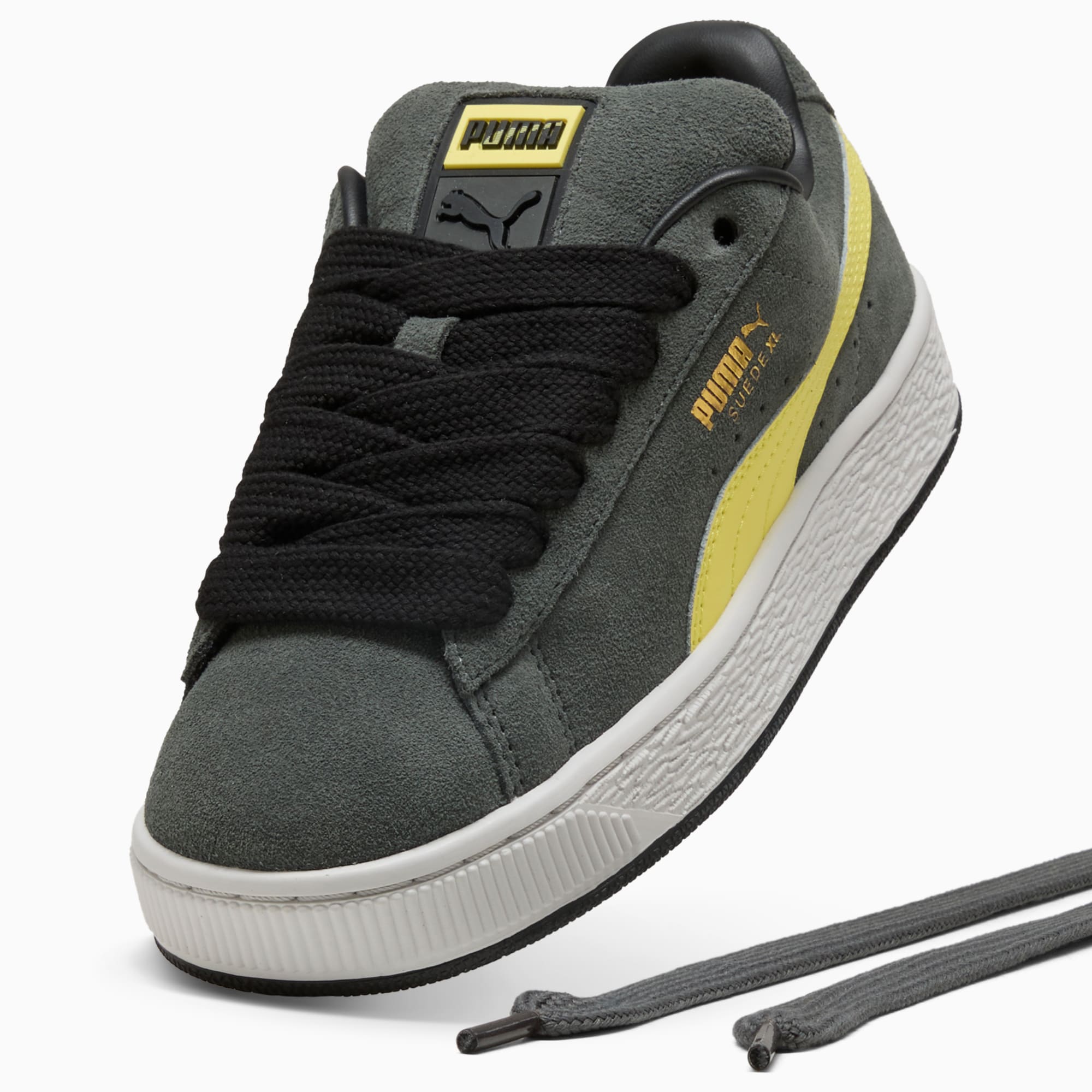 Suede XL Youth Sneakers – Shadow Gray-Lemon Meringue