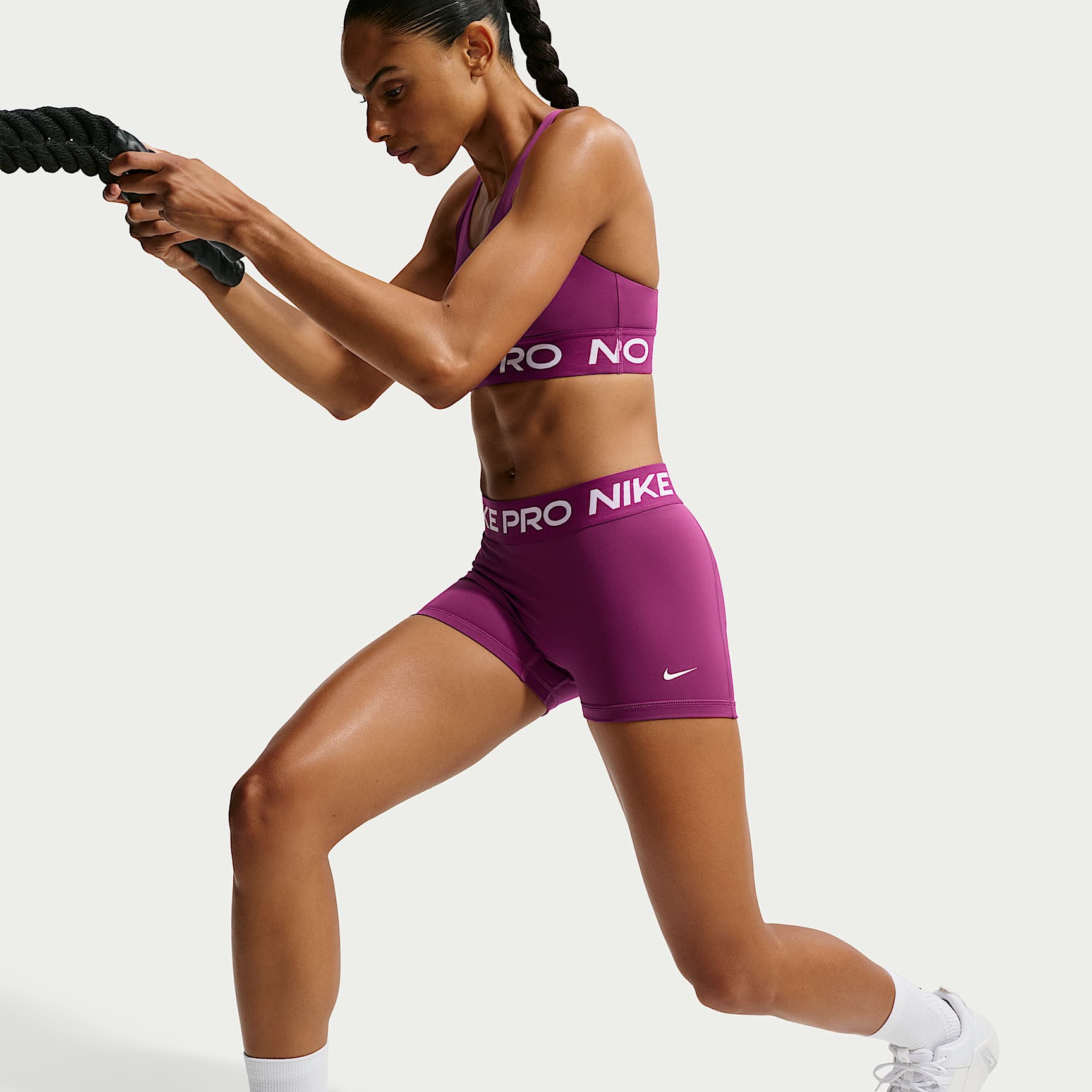 Nike Pro Women's Mid-Rise 7.5cm (approx.) Biker Shorts – True Berry/White