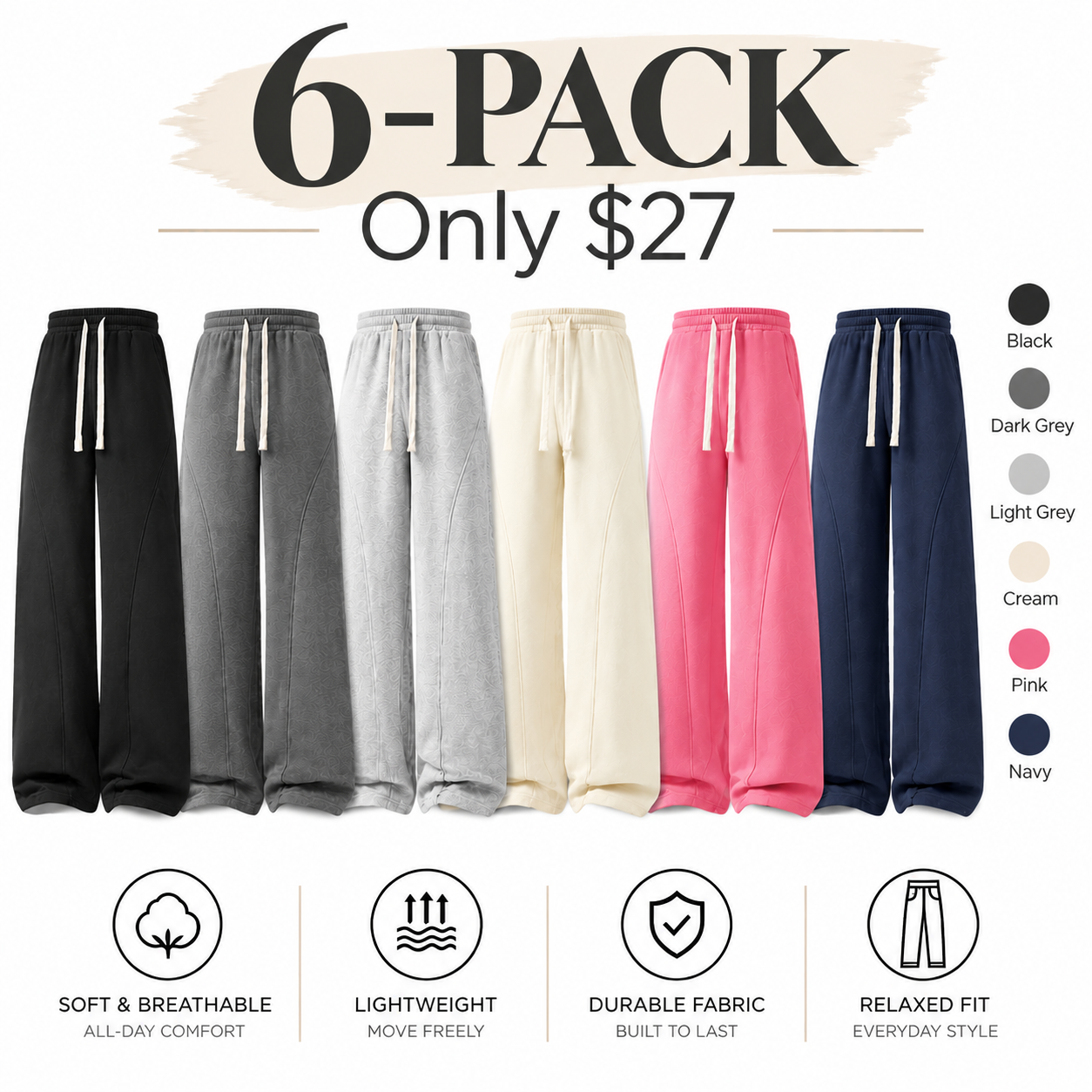 Fabricflora Unisex Curved-Seam Fleece Sweatpants