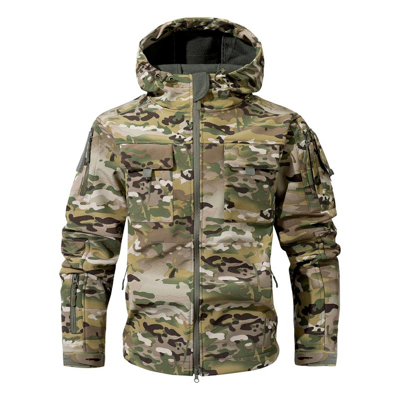 Men's Waterproof Fleece-Lined Tactical Outdoor Jacket