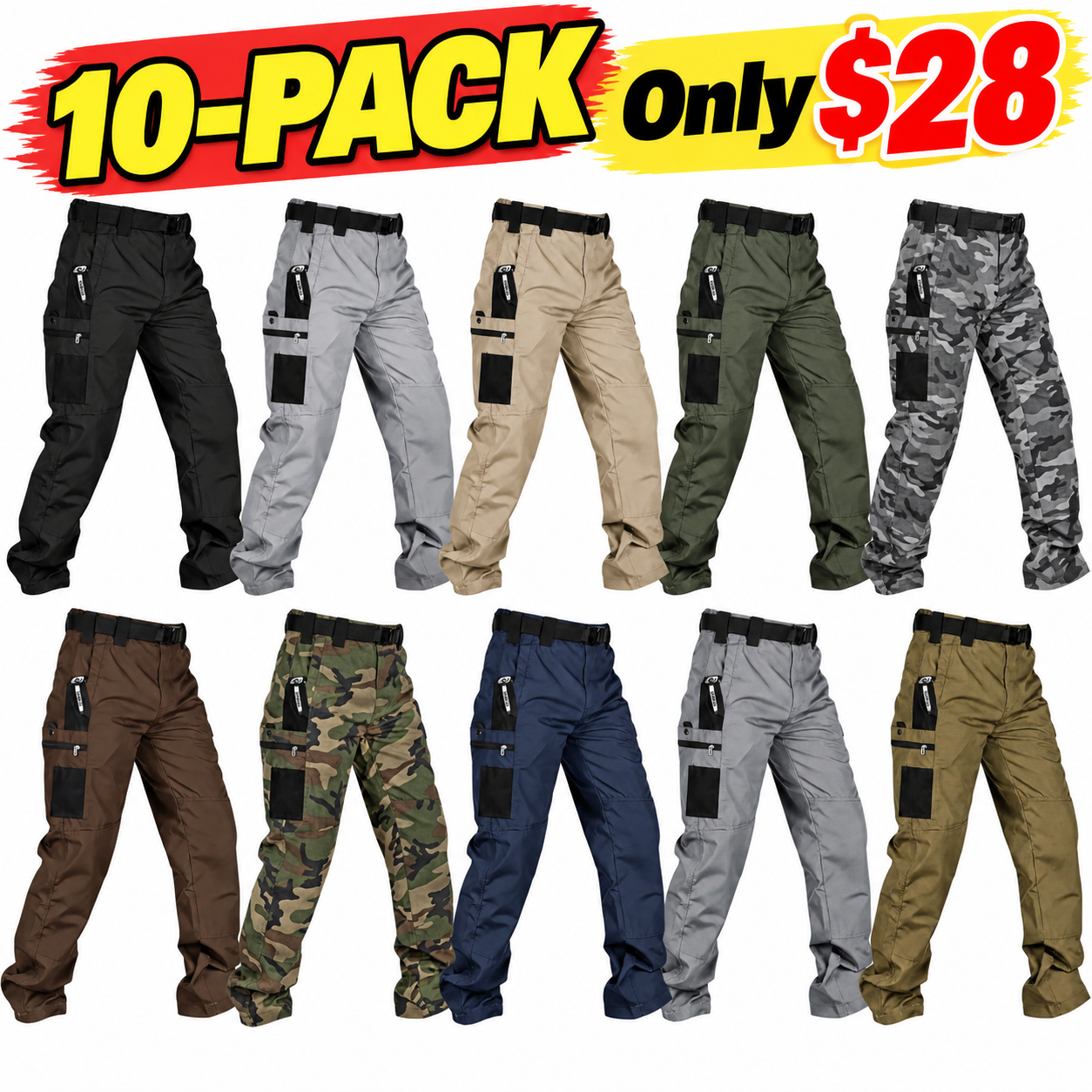 Men's Water-Resistant Tactical Cargo Pants
