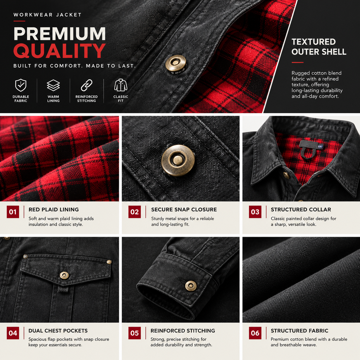 Men's Plaid Flannel-Lined Shacket – Vintage Western Style