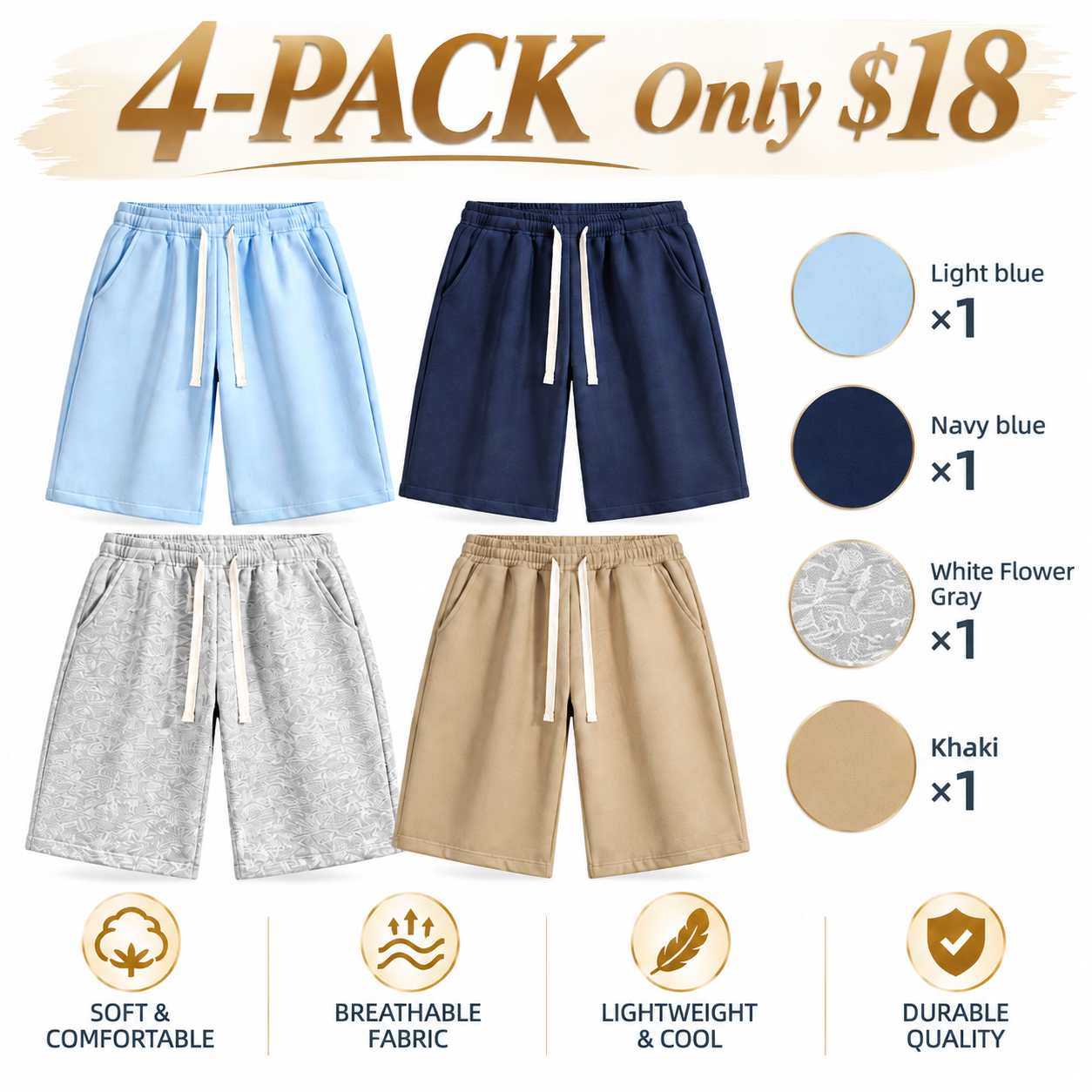 Men's Casual Bermuda Shorts with Belt