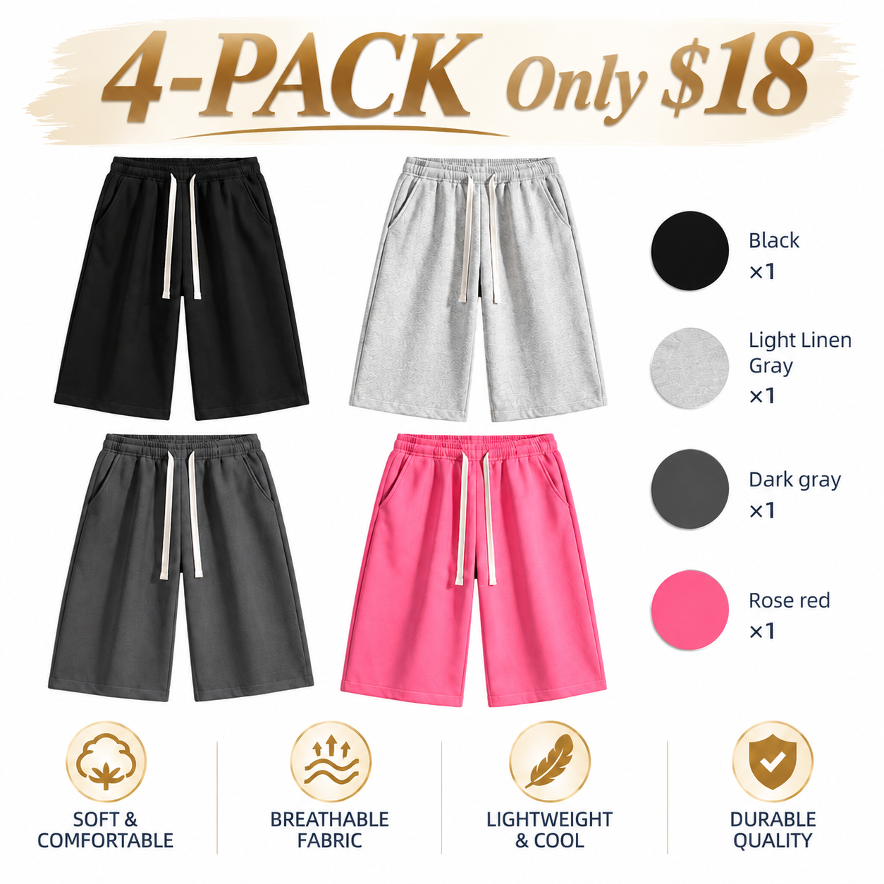 Men's Casual Bermuda Shorts with Belt