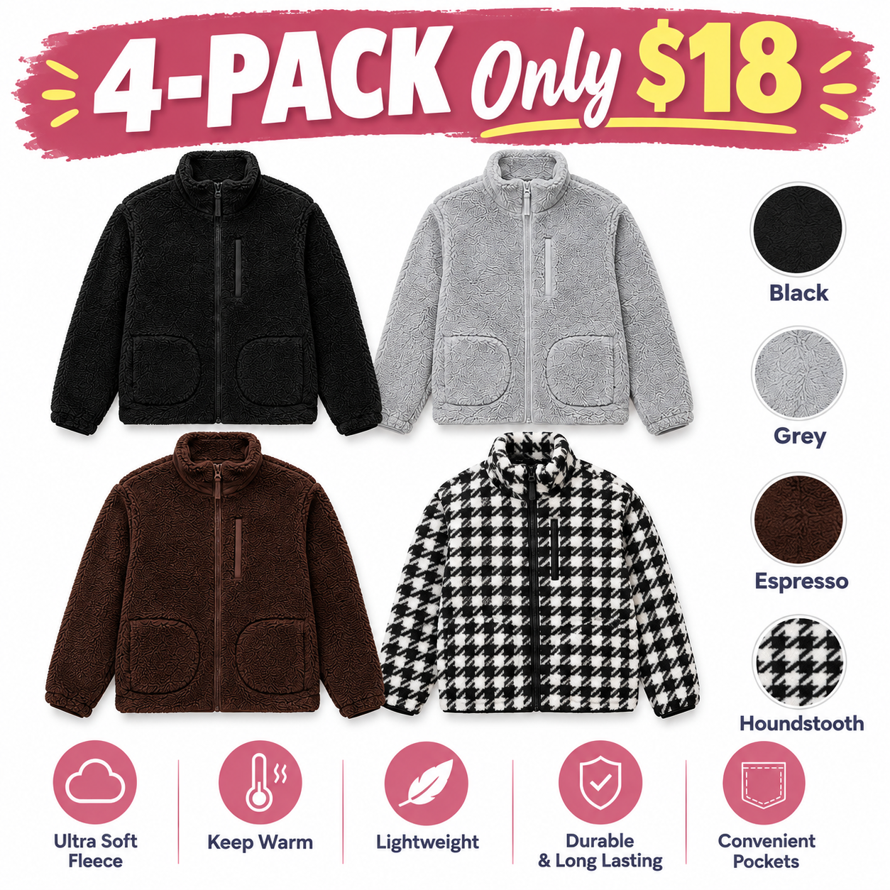 Women's Plush High-Pile Full-Zip Jacket