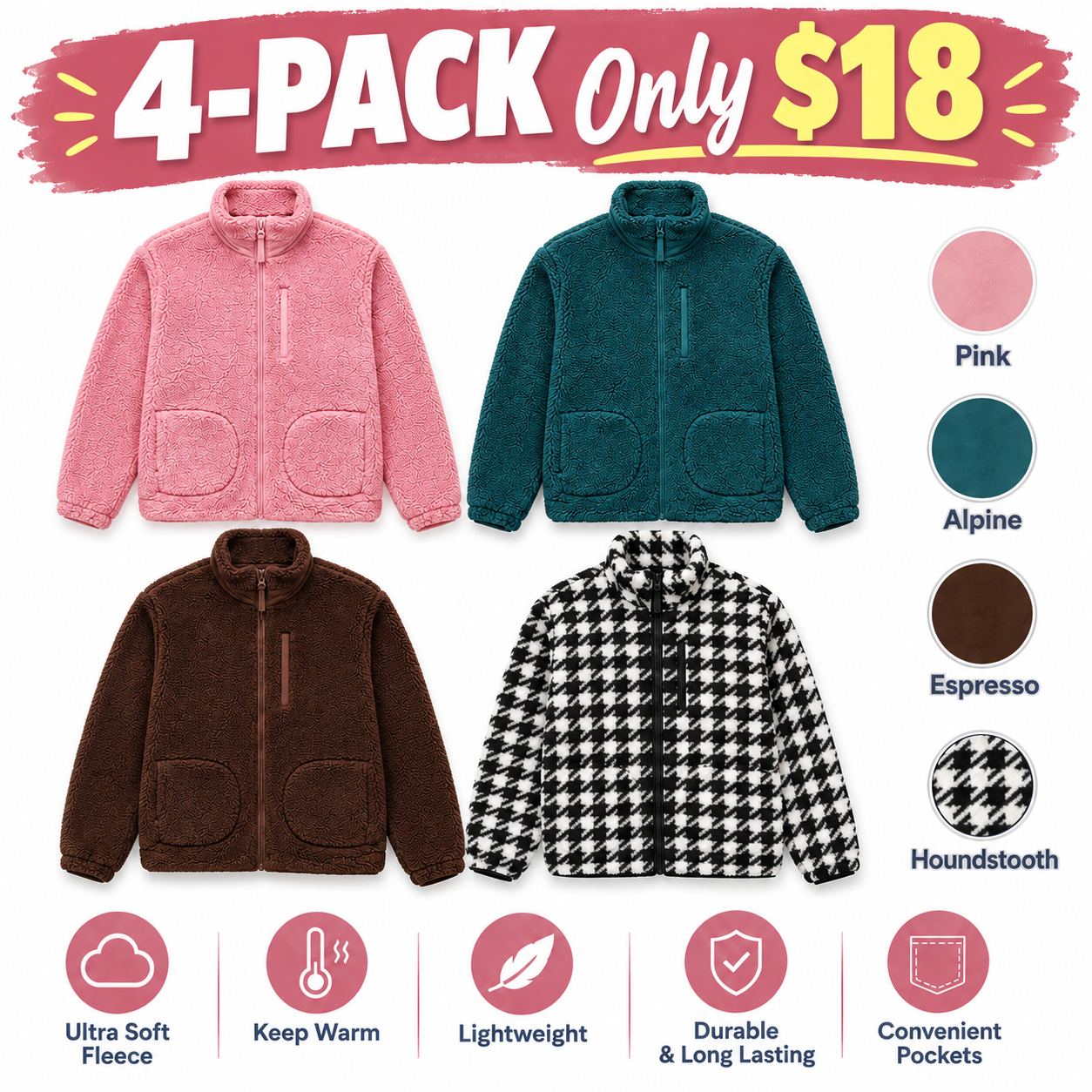 Women's Plush High-Pile Full-Zip Jacket