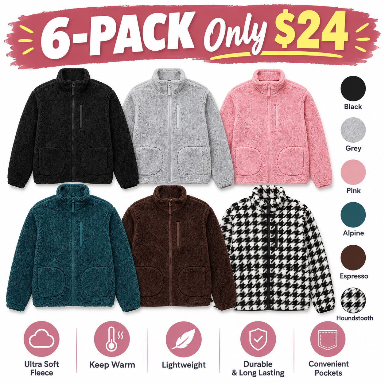 Women's Plush High-Pile Full-Zip Jacket