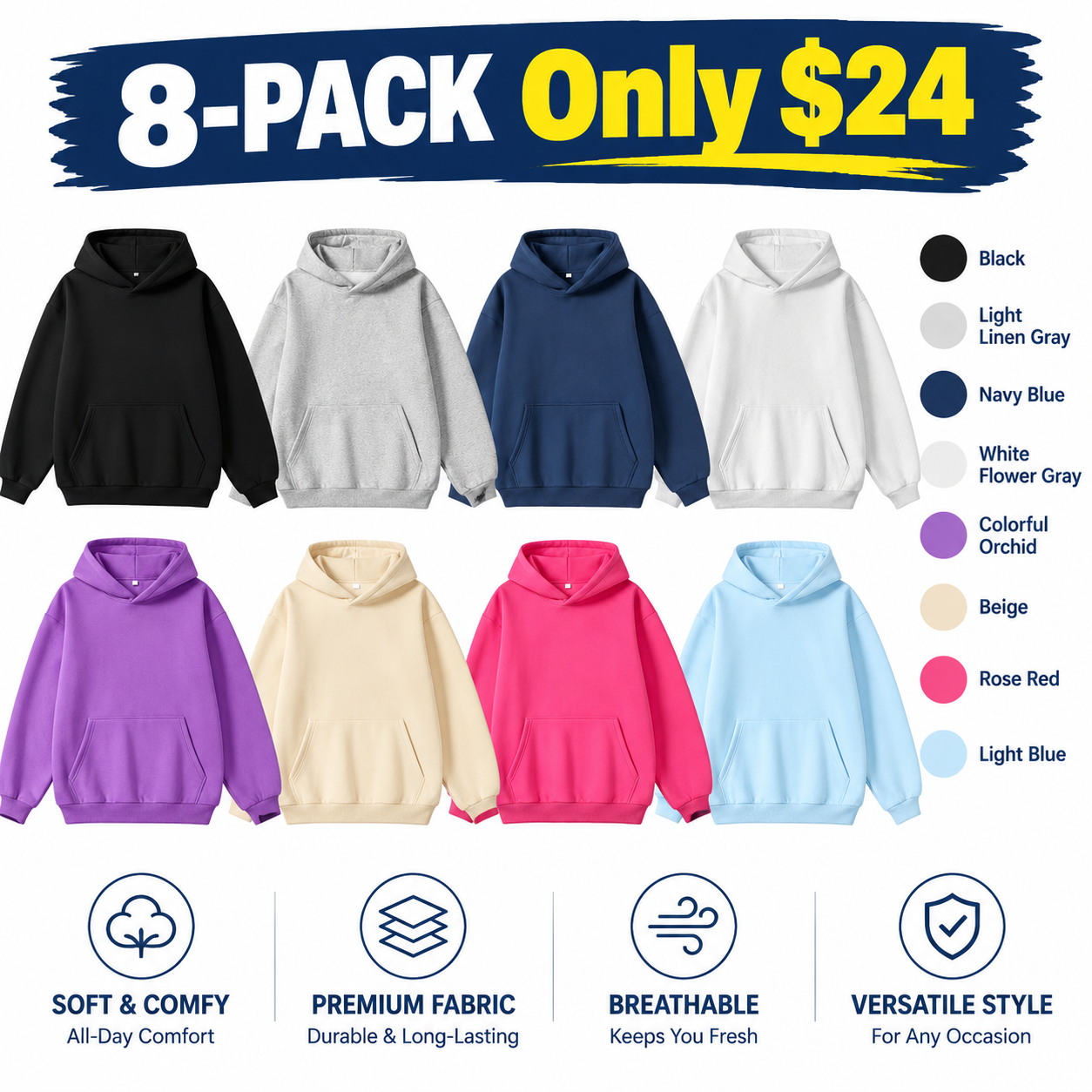 Ultimate Everyday Fleece-Lined Urban Pullover Hoodie