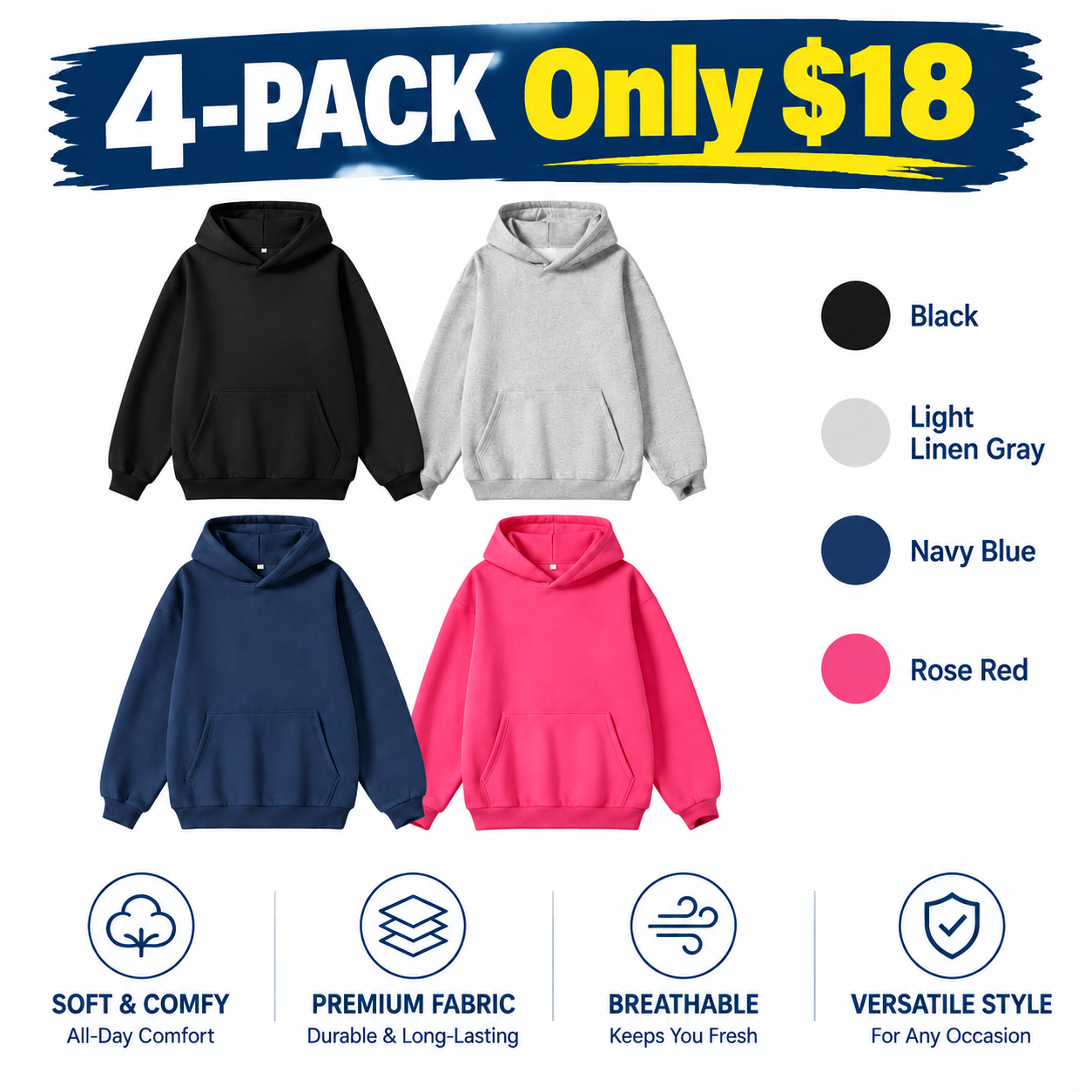 Ultimate Everyday Fleece-Lined Urban Pullover Hoodie