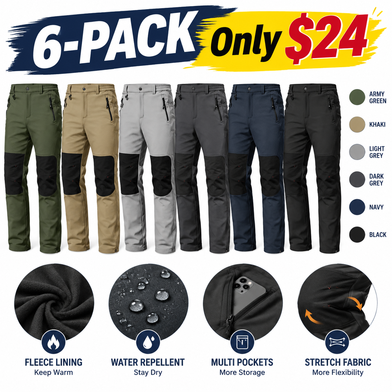 Men's Waterproof Insulated Winter Hiking Pants
