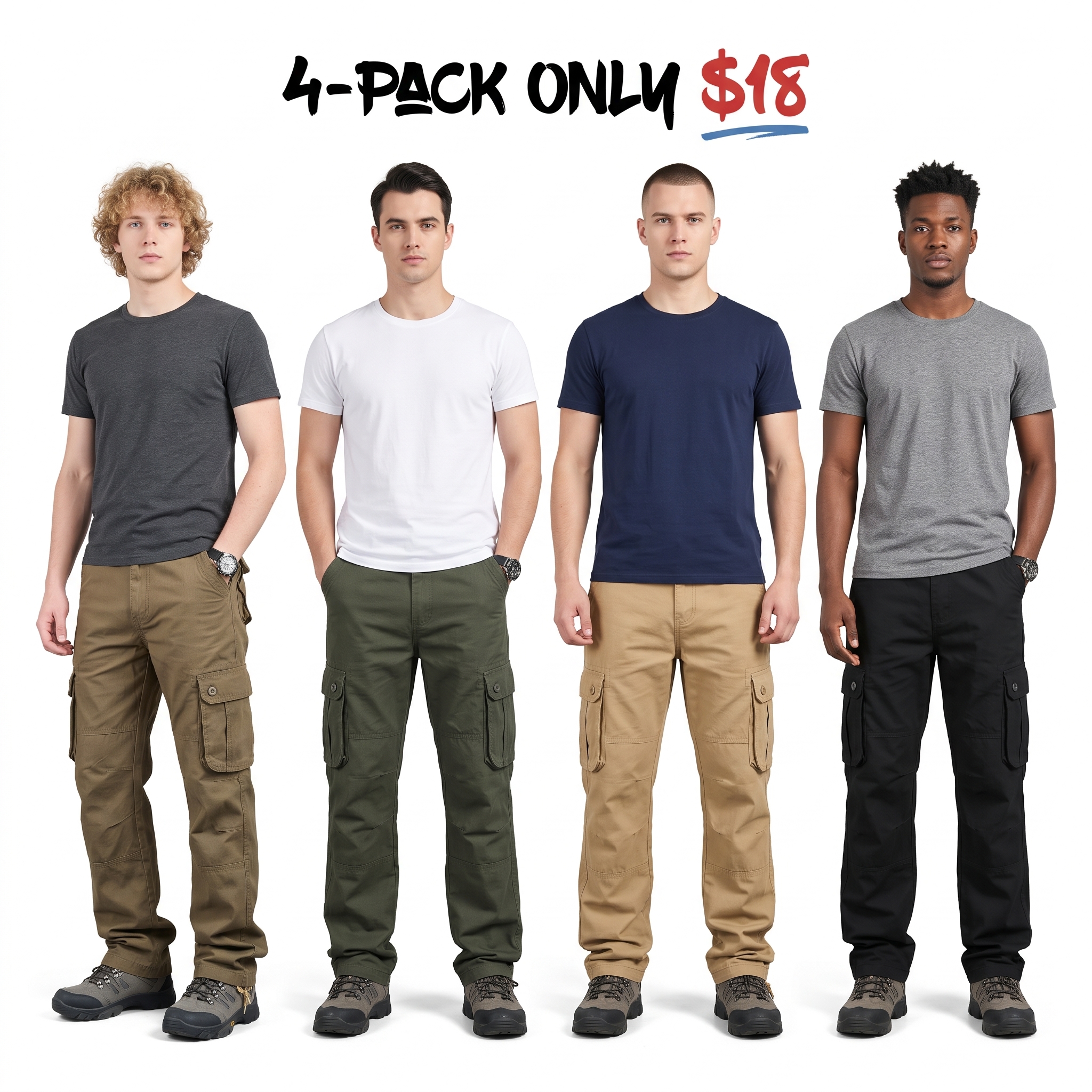Men's Loose Fit Multi-Pocket Cargo Pants